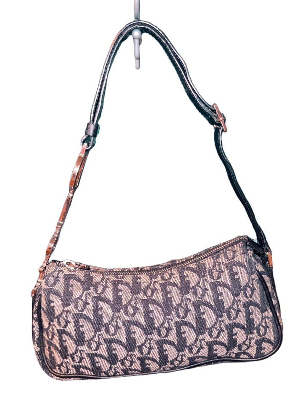 Dior D-Charm Spell-Out Black Canvas Diorissimo Pochette - Picture 6 of 15